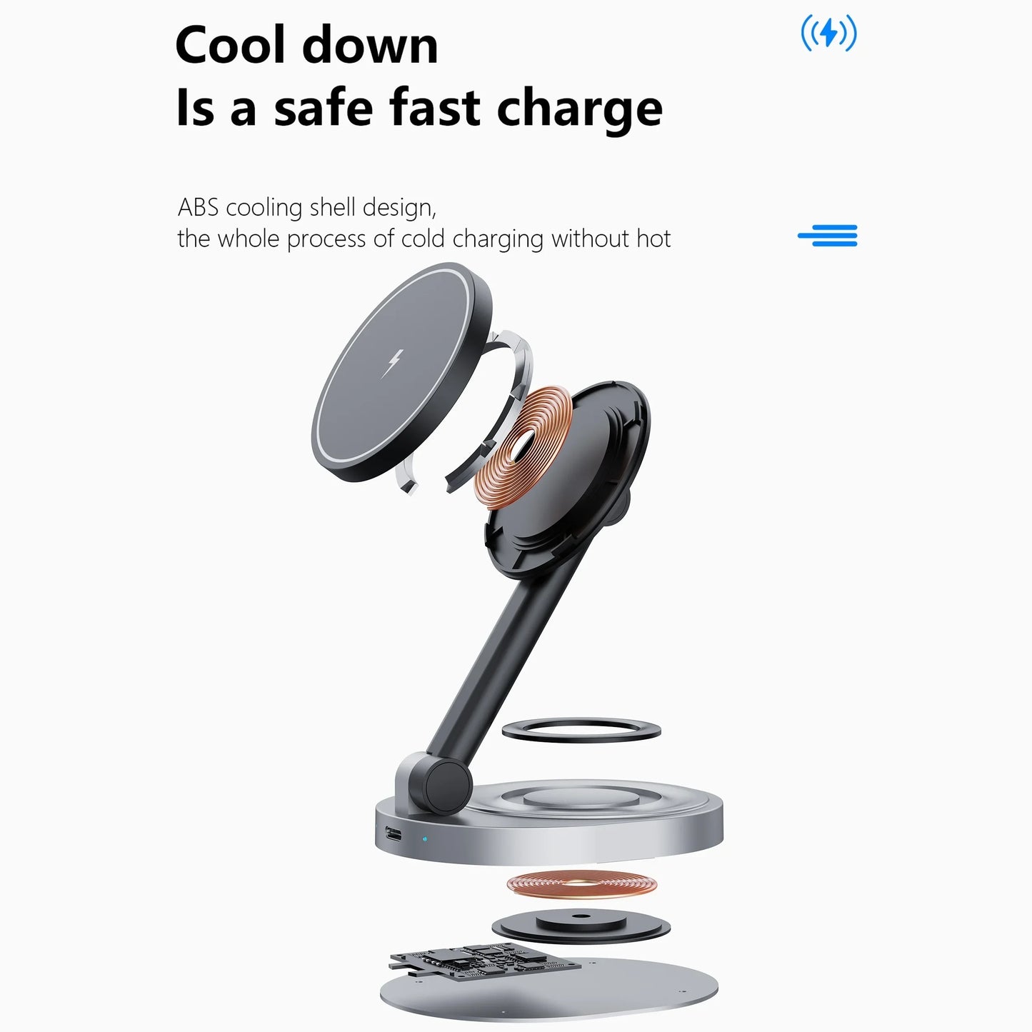 2 In 1 Magnetic Wireless Charger Stand Pad